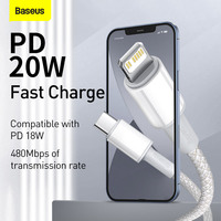 Baseus 20W kabel USB C dla iPhone 13 12 11 Pro Max XR 8 PD szybkie ładowanie dla iPhone kabel ładowarki dla MacBook iPad typ C kabel 6